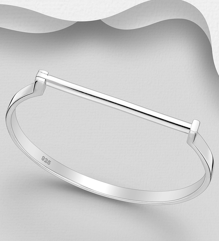 Wholesale 925 Sterling Silver Bar Bangle - SKU #1063-4773