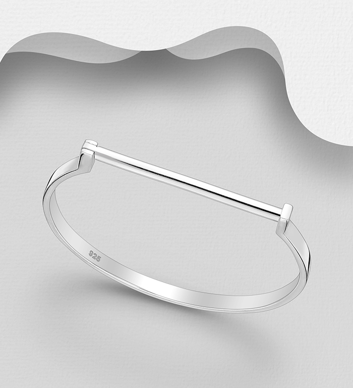 Wholesale 925 Sterling Silver Bar Bangle - SKU #1063-4773