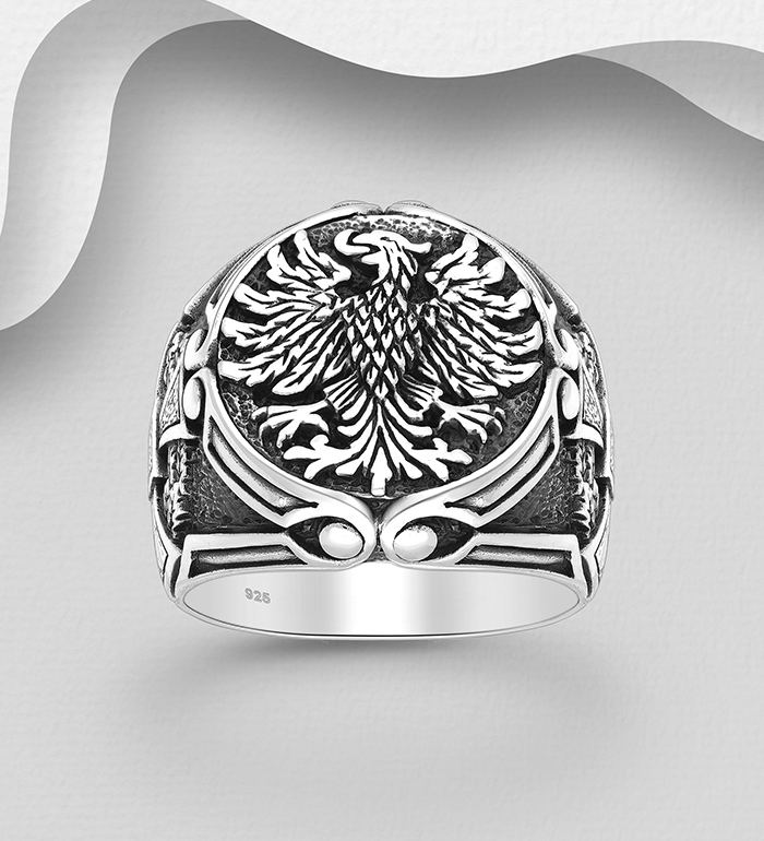 Wholesale 925 Sterling Silver Oxidized Phoenix Bird Ring - SKU #1563-1508