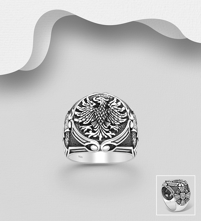 Wholesale 925 Sterling Silver Oxidized Phoenix Bird Ring - SKU #1563-1508
