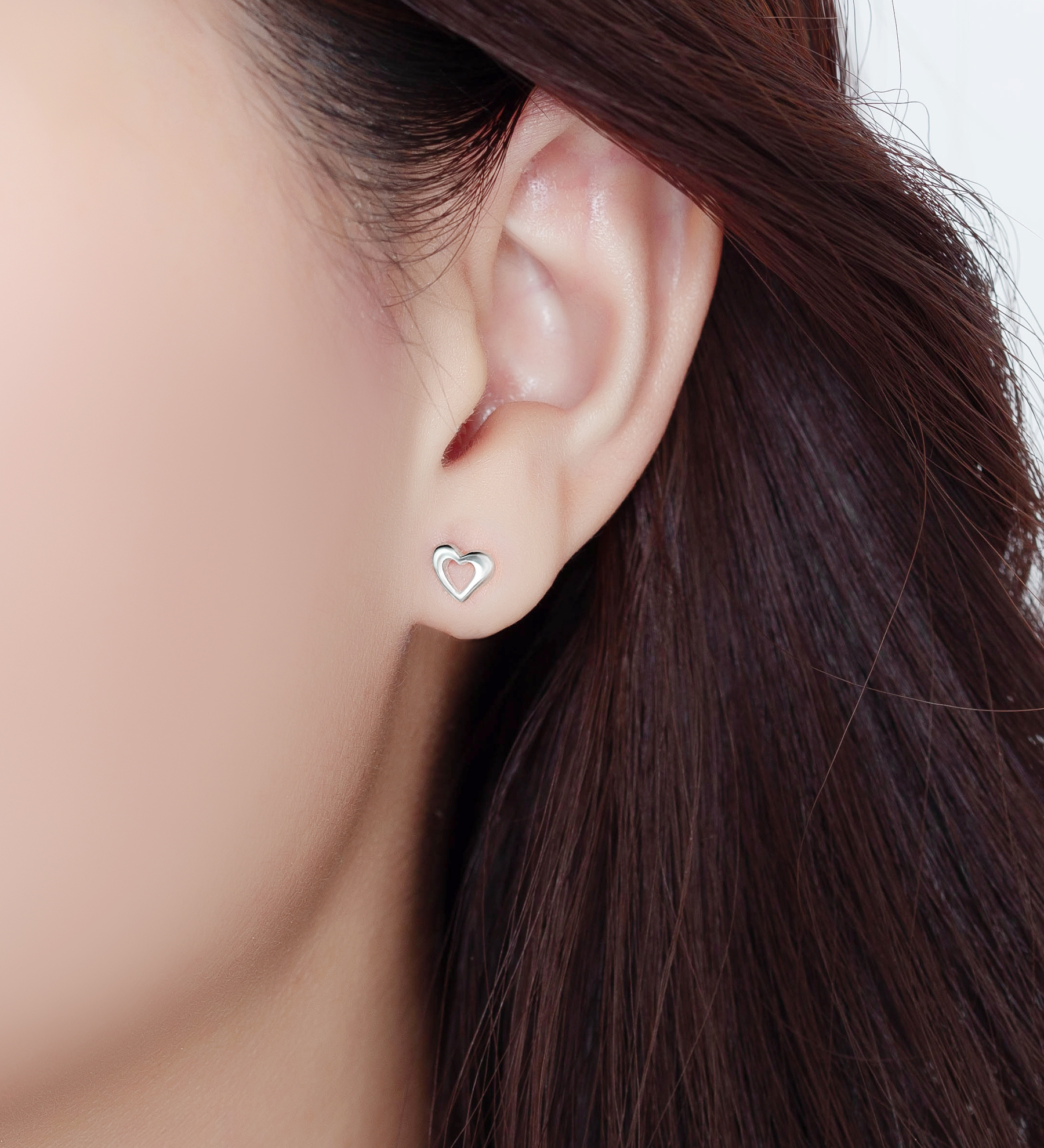 Wholesale 925 Sterling Silver Heart Push-Back Earrings - SKU #1063-4790