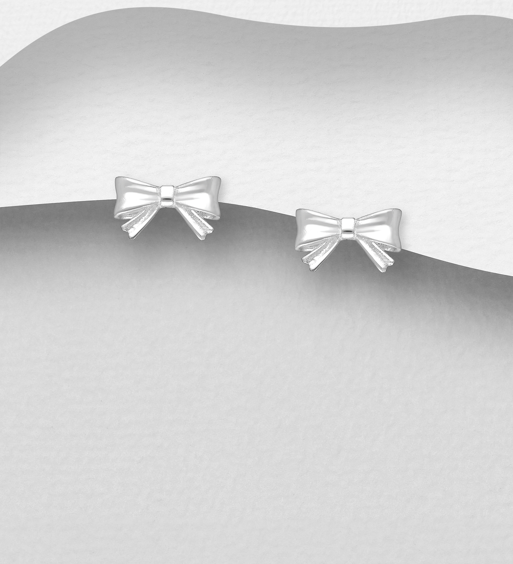Wholesale 925 Sterling Silver Ribbon Push-Back Earrings - SKU #706-38658