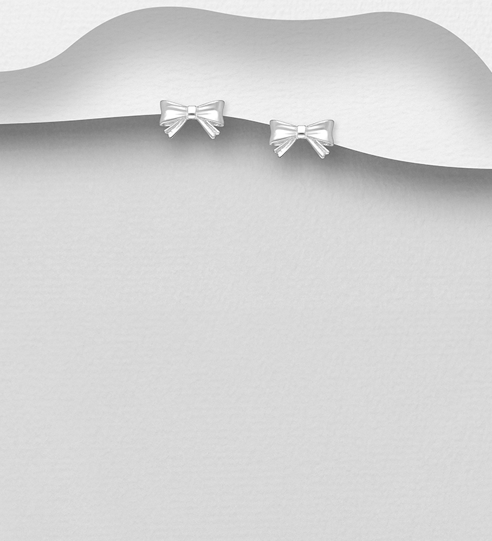 Wholesale 925 Sterling Silver Ribbon Push-Back Earrings - SKU #706-38658