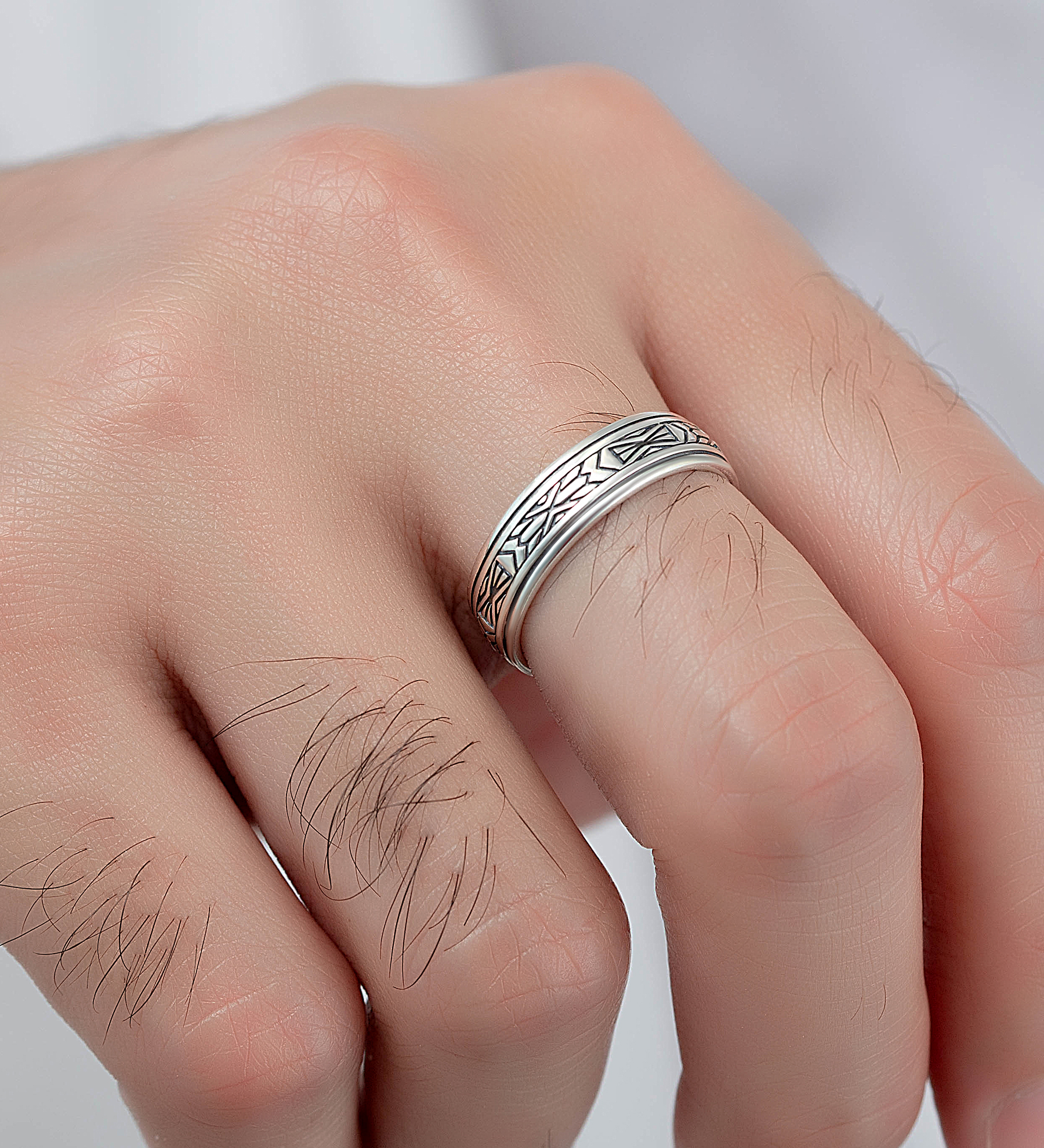 Wholesale 925 Sterling Silver Oxidized Band Ring - SKU #1063-4794