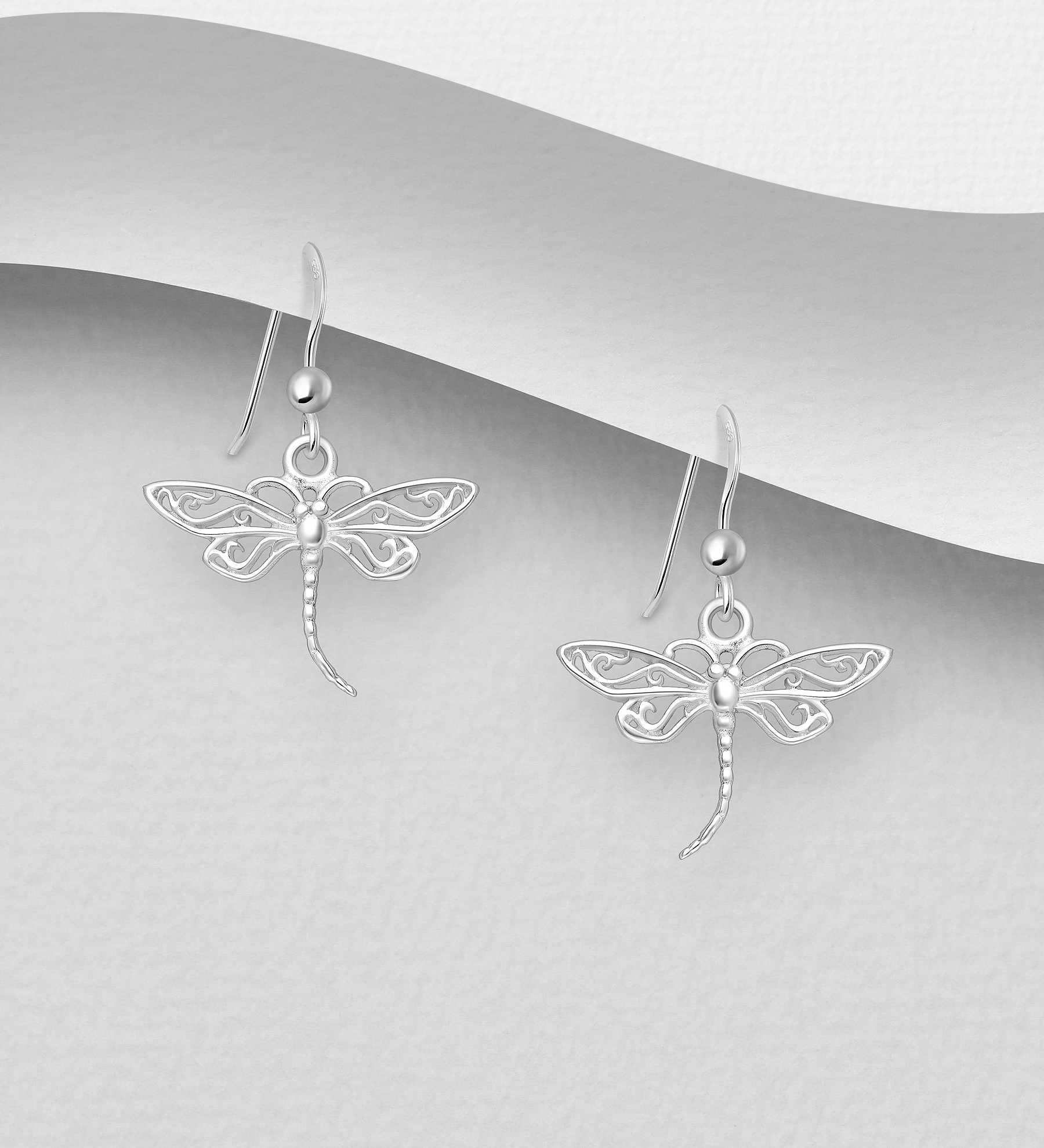 Wholesale 925 Sterling Silver Dragonfly Hook Earrings - SKU #706-38728