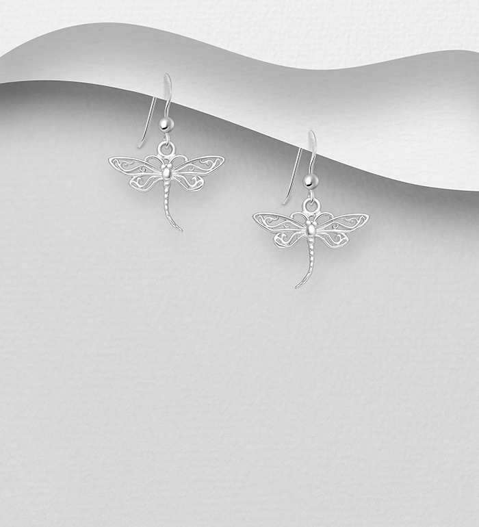 Wholesale 925 Sterling Silver Dragonfly Hook Earrings - SKU #706-38728