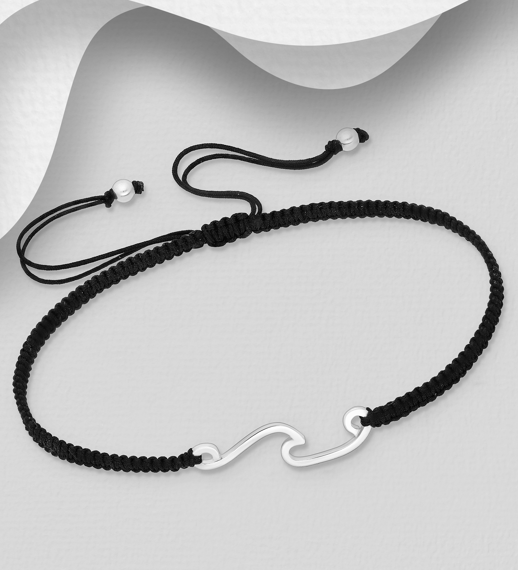 Wholesale 925 Sterling Silver Wave Adjustable Thread Bracelet - SKU #706-38769