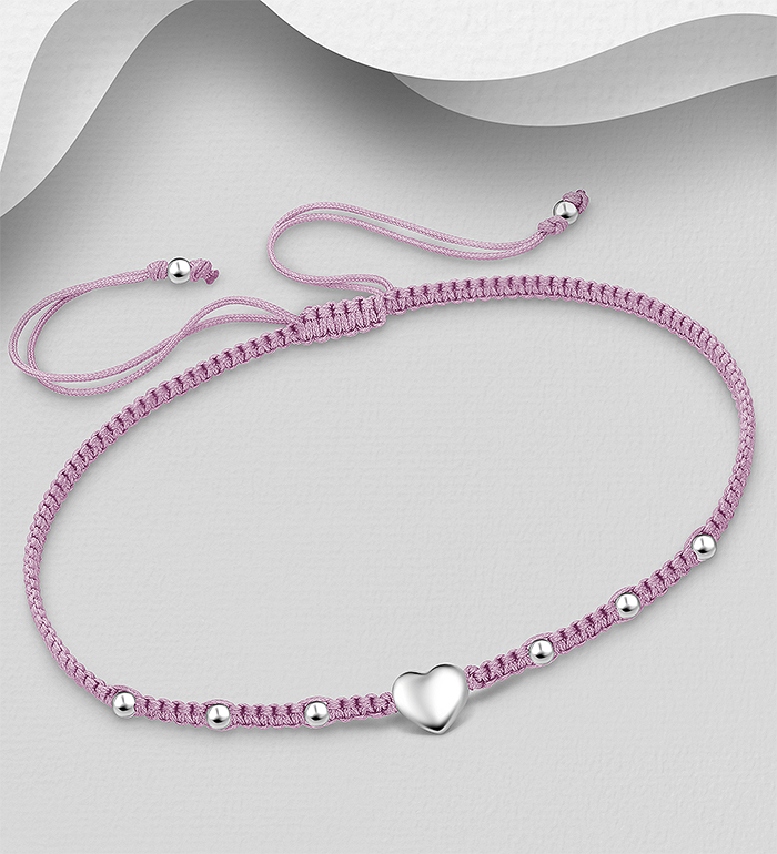 Wholesale 925 Sterling Silver Heart Adjustable Thread Bracelet - SKU #706-38771