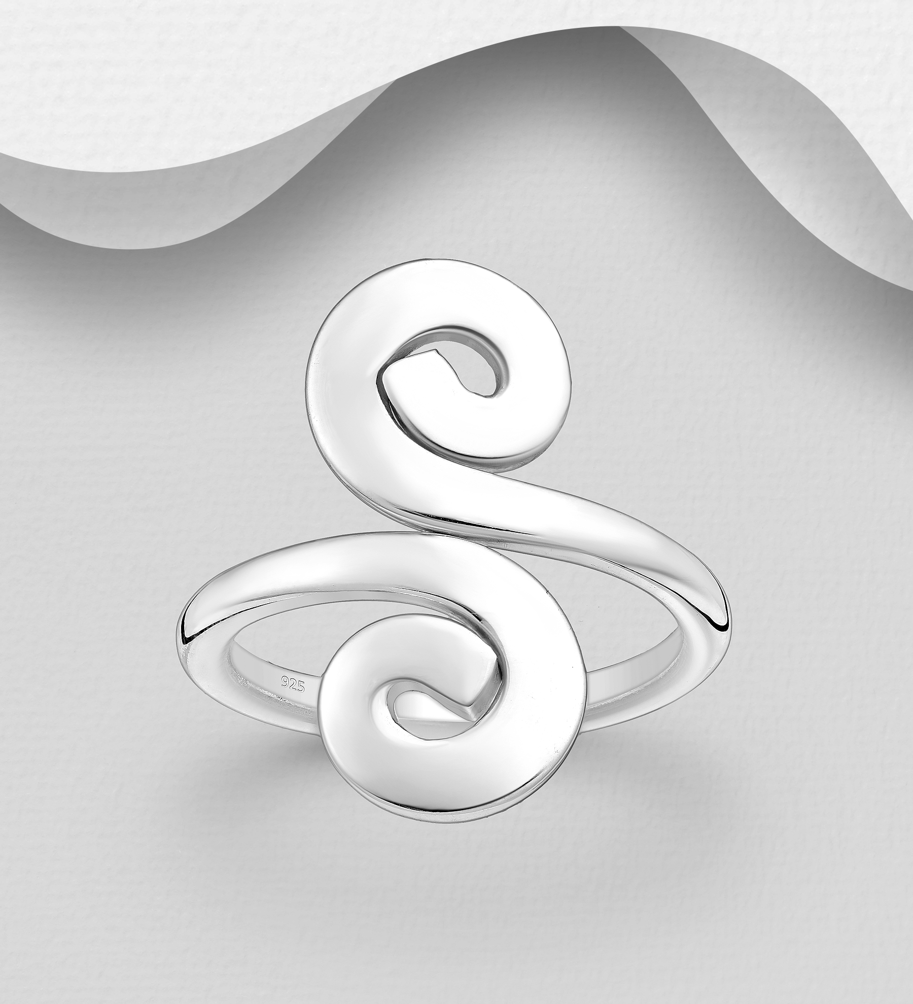 Wholesale 925 Sterling Silver Spiral Adjustable Ring - SKU #706-38806