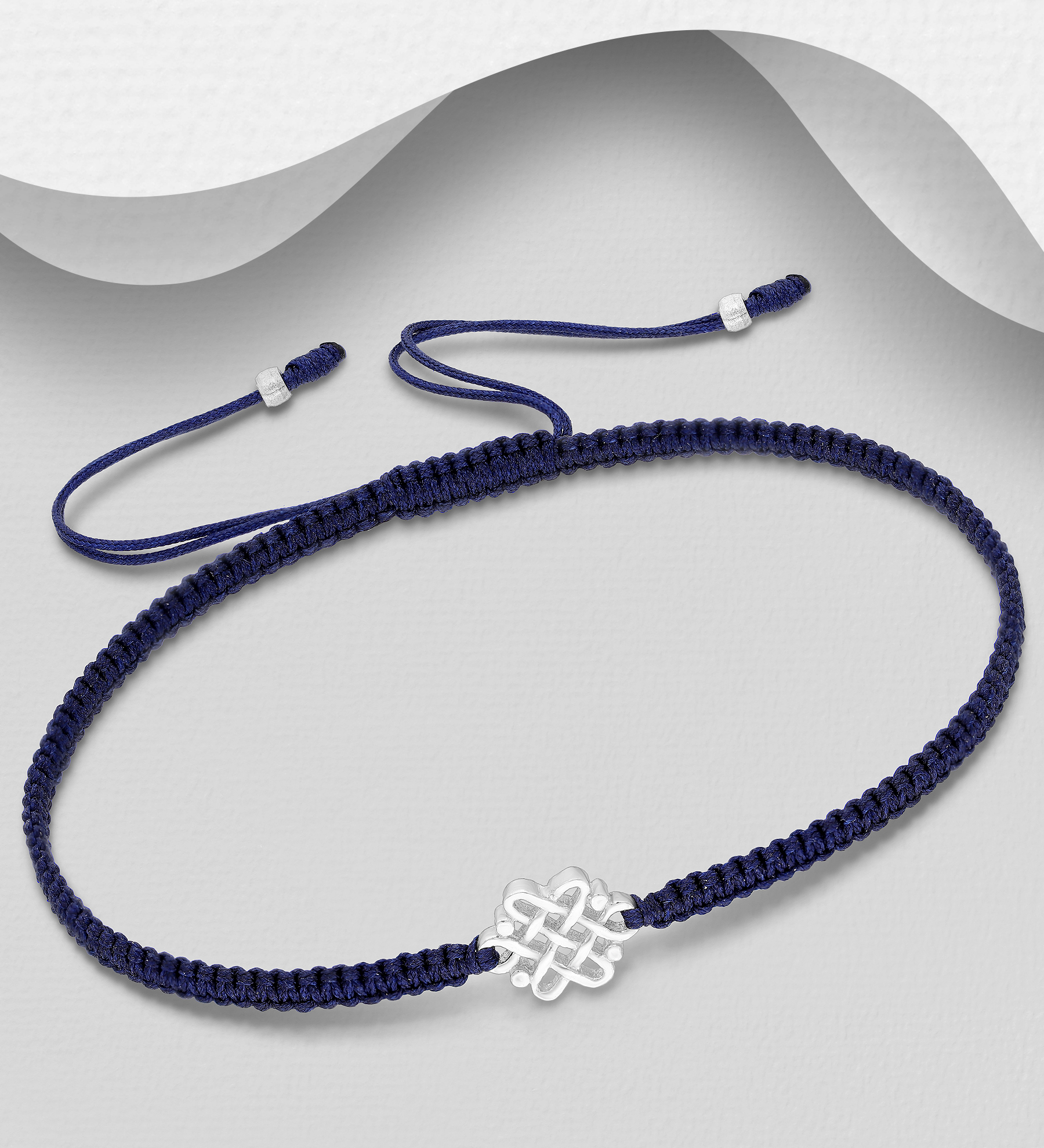 Wholesale 925 Sterling Silver Celtic Adjustable Thread Bracelet - SKU #767-1954