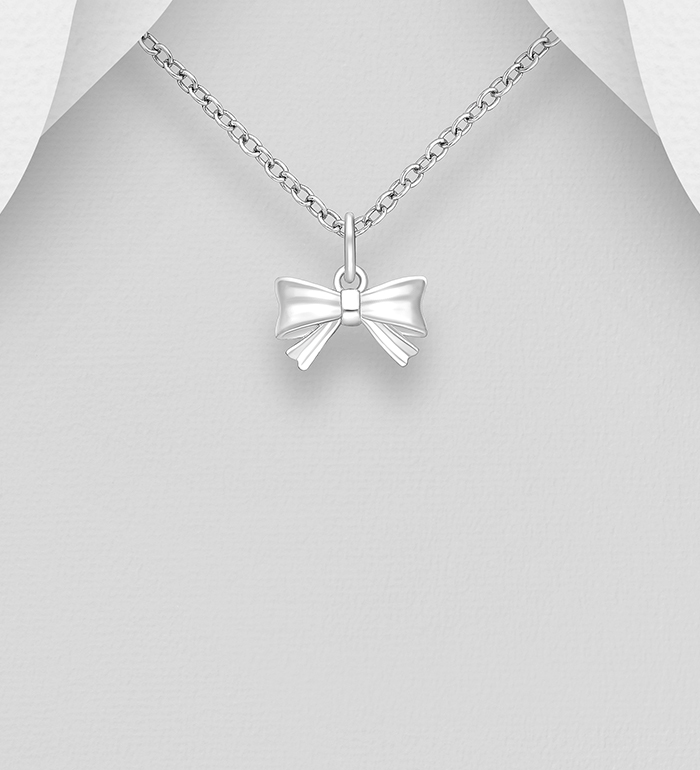 Wholesale 925 Sterling Silver Ribbon Pendant - SKU #706-38882