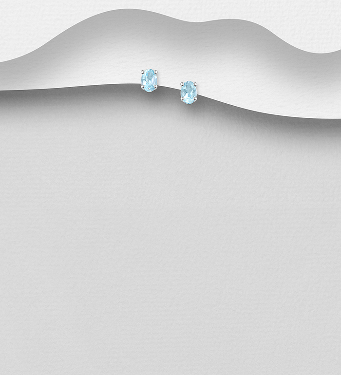 La Preciada - Wholesale 925 Sterling Silver Push-Back Earrings, Decorated with Various Gemstones - SKU #1181-5111