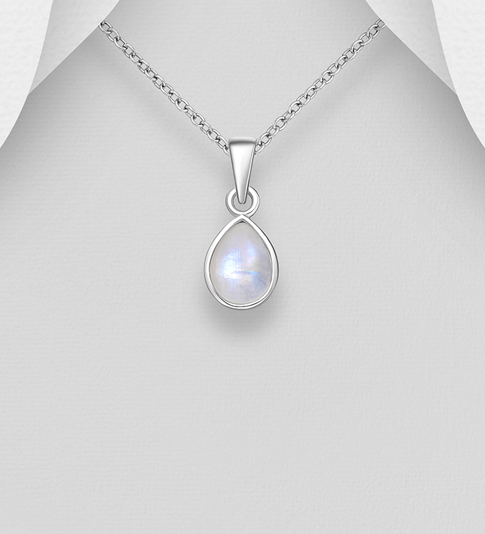 Wholesale 925 Sterling Silver Circle Pendant, Decorated with Various Gemstones - SKU #781-6644A