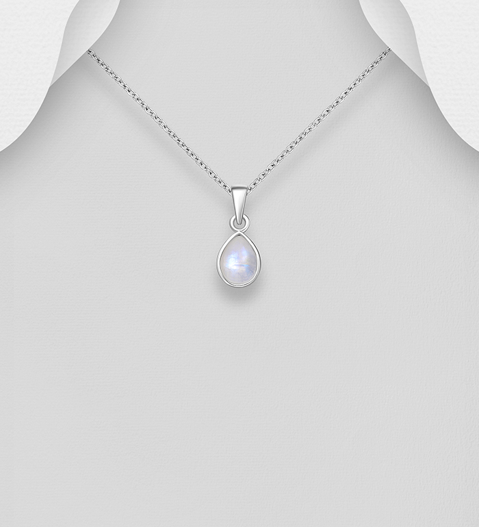 Wholesale 925 Sterling Silver Circle Pendant, Decorated with Various Gemstones - SKU #781-6644A