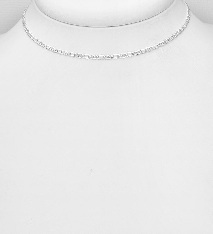 Italian Delight - Wholesale 925 Sterling Silver Choker, 3 mm Wide, Made In Italy - SKU #706-38999A