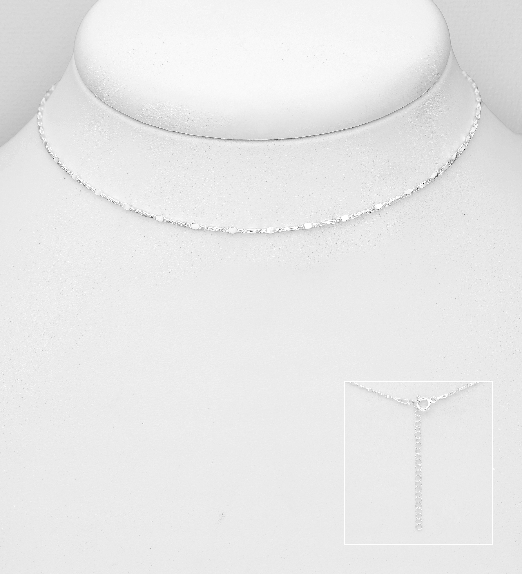 Italian Delight - Wholesale 925 Sterling Silver Choker, 1 mm Wide, Made in Italy
 - SKU #706-39006A