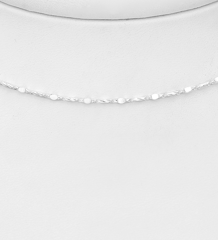 Italian Delight - Wholesale 925 Sterling Silver Choker, 1 mm Wide, Made in Italy
 - SKU #706-39006A