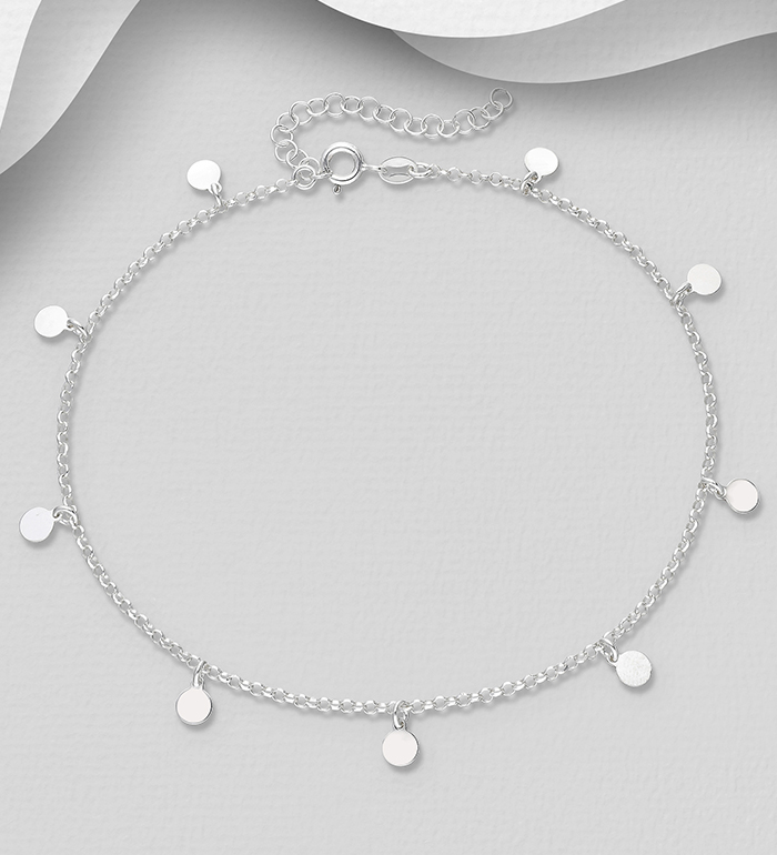 Italian Delight - Wholesale 925 Sterling Silver Anklet, Made in Italy - SKU #1562-545