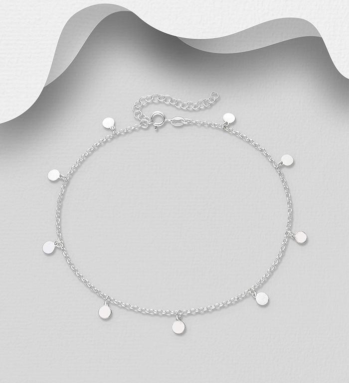 Italian Delight - Wholesale 925 Sterling Silver Anklet, Made in Italy - SKU #1562-545