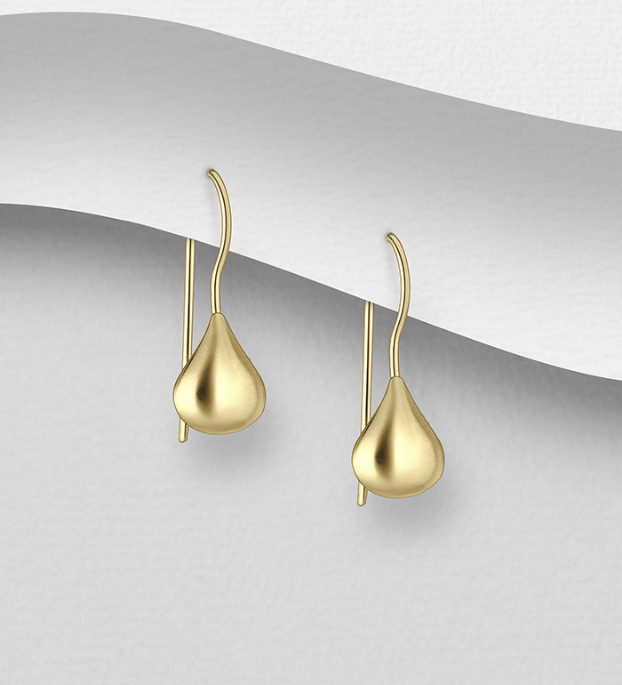 Wholesale 925 Sterling Silver Hook Earrings, Plated with 0.5 Micron 14K Yellow Gold - SKU #706-38897G