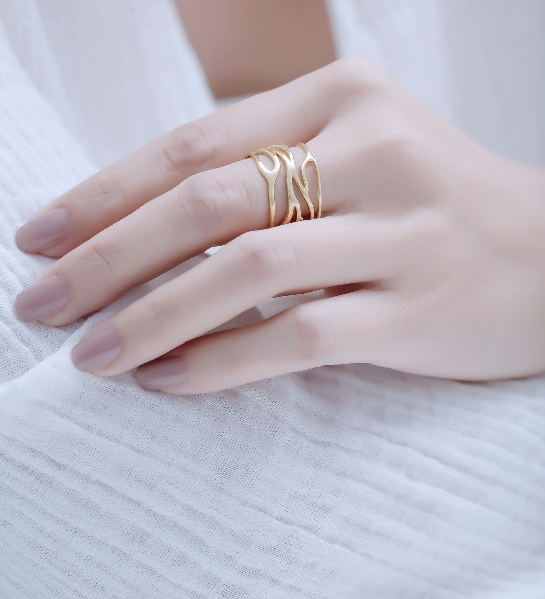 Wholesale 925 Sterling Silver Ring, Plated with 0.5 Micron 14K Yellow Gold - SKU #1063-4496G