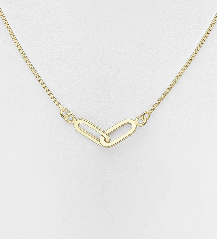 Wholesale 925 Sterling Silver Links Necklace, Plated with 0.5 Micron 14K Yellow Gold - SKU #706-38767G