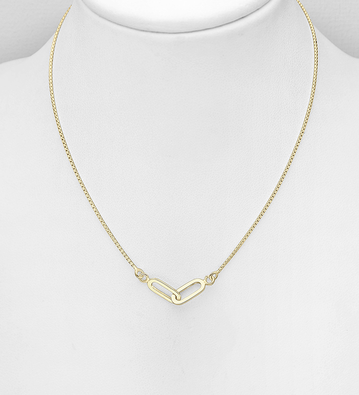 Wholesale 925 Sterling Silver Links Necklace, Plated with 0.5 Micron 14K Yellow Gold - SKU #706-38767G