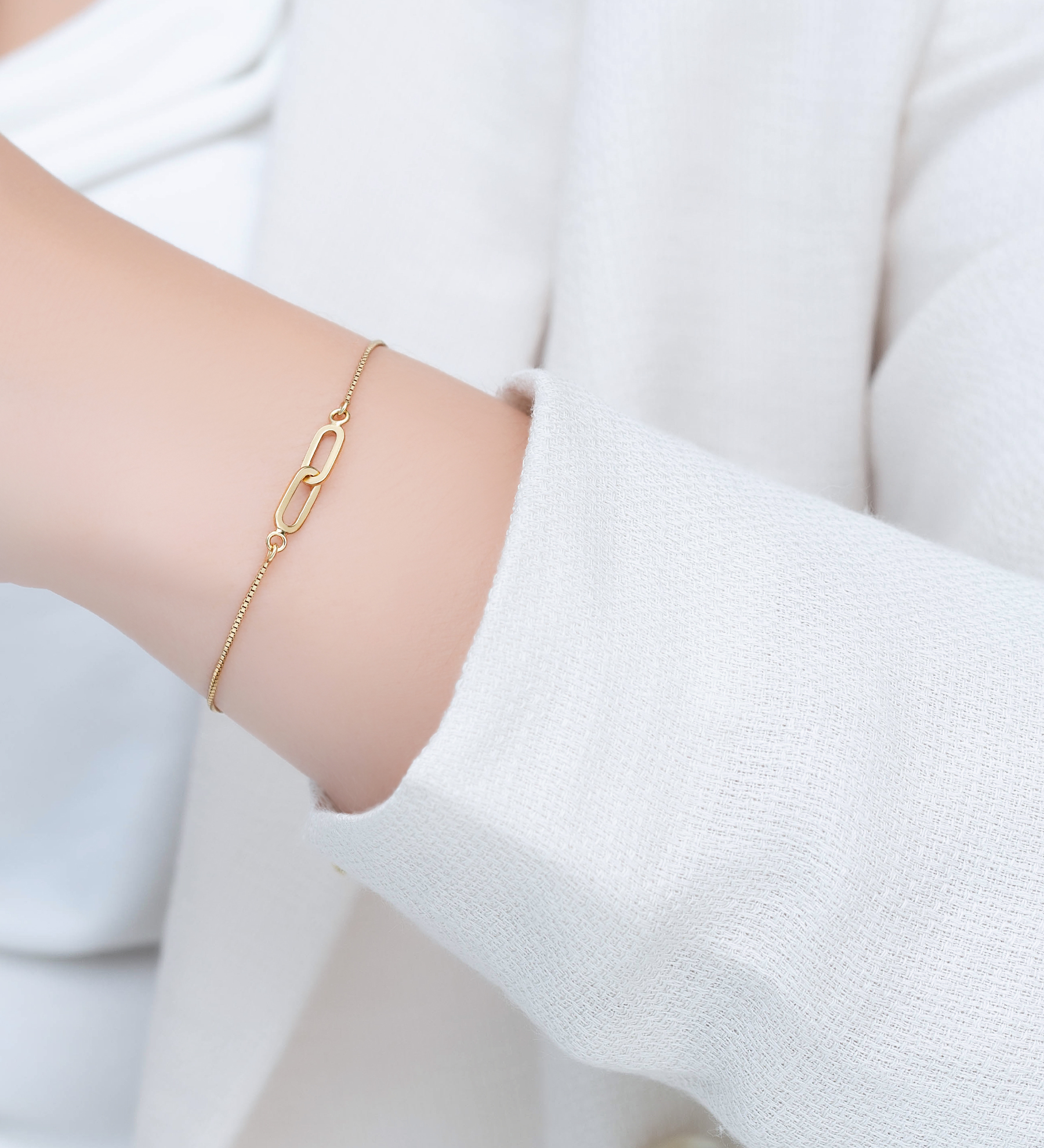 Wholesale 925 Sterling Silver Links Bracelet, Plated with 0.5 Micron 14K Yellow Gold & E-Coat - SKU #706-38766G