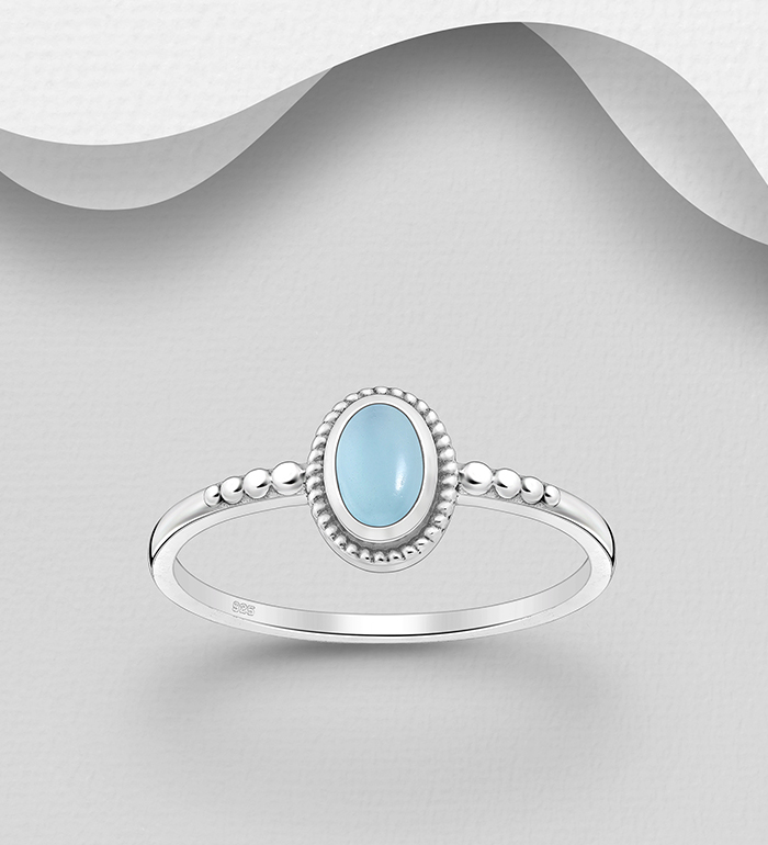 Wholesale 925 Sterling Silver Oxidized Ring, Decorated with Various Gemstones - SKU #883-9735