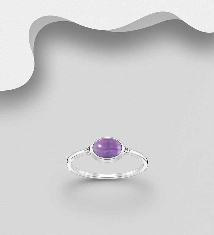 883-9738 - Wholesale 925 Sterling Silver Ring, Decorated with Various Gemstones