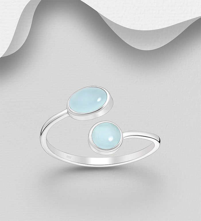 Wholesale 925 Sterling Silver Adjustable Ring, Decorated with Various Gemstones - SKU #883-9774