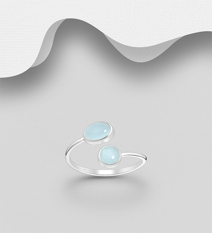 Wholesale 925 Sterling Silver Adjustable Ring, Decorated with Various Gemstones - SKU #883-9774