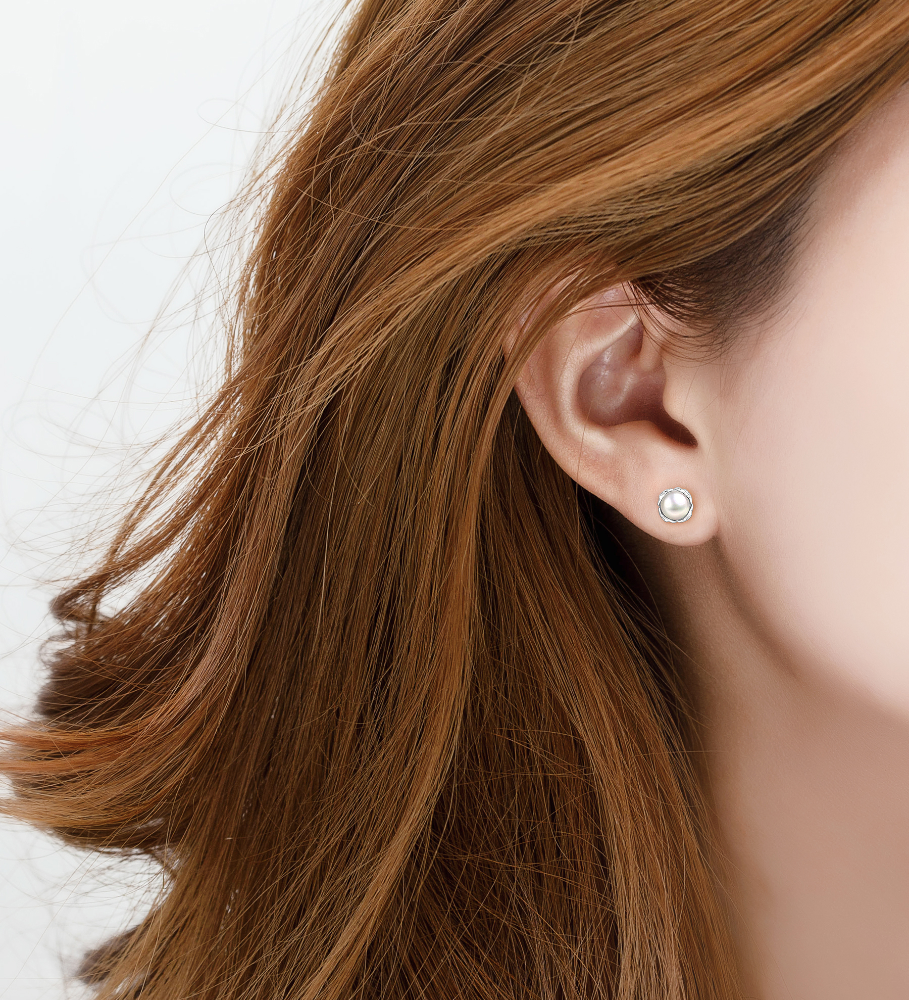 Wholesale 925 Sterling Silver Push-Back Earrings, Decorated with Freshwater Pearls - SKU #1063-4904