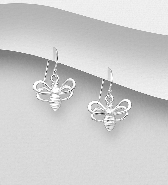 Wholesale 925 Sterling Silver Bee Hook Earrings - SKU #706-39197
