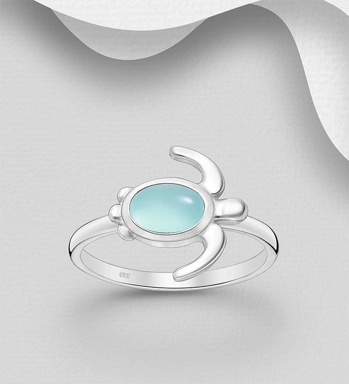 Wholesale 925 Sterling Silver Turtle Ring, Decorated with Various Gemstones - SKU #883-9801