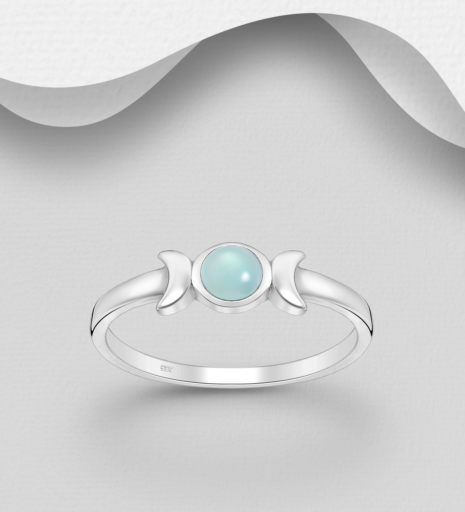 Wholesale 925 Sterling Silver Moon Ring, Decorated with Various Gemstones - SKU #883-9814