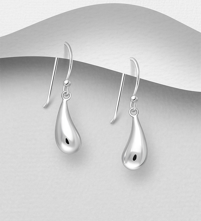 Wholesale 925 Sterling Silver Droplet Hook Earrings - SKU #706-39256