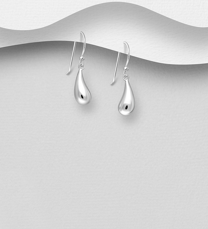 Wholesale 925 Sterling Silver Droplet Hook Earrings - SKU #706-39256