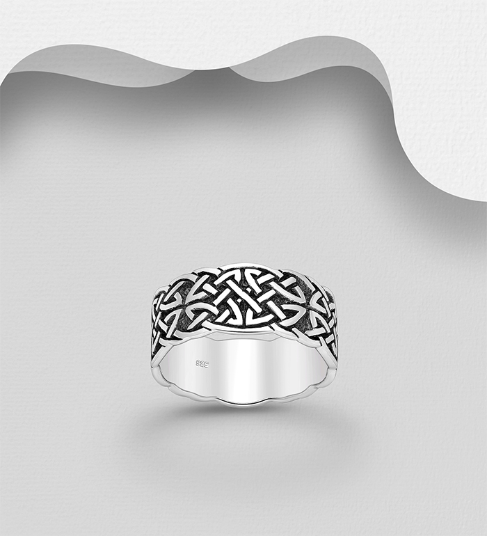 Wholesale 925 Sterling Silver Oxidized Celtic Ring - SKU #767-1978