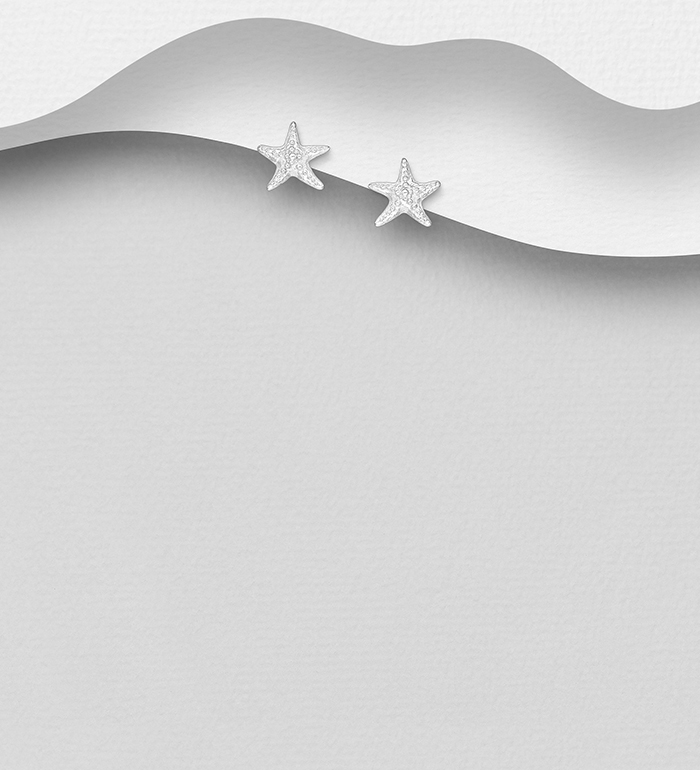 Wholesale 925 Sterling Silver Starfish Push-Back Earrings - SKU #1063-4974