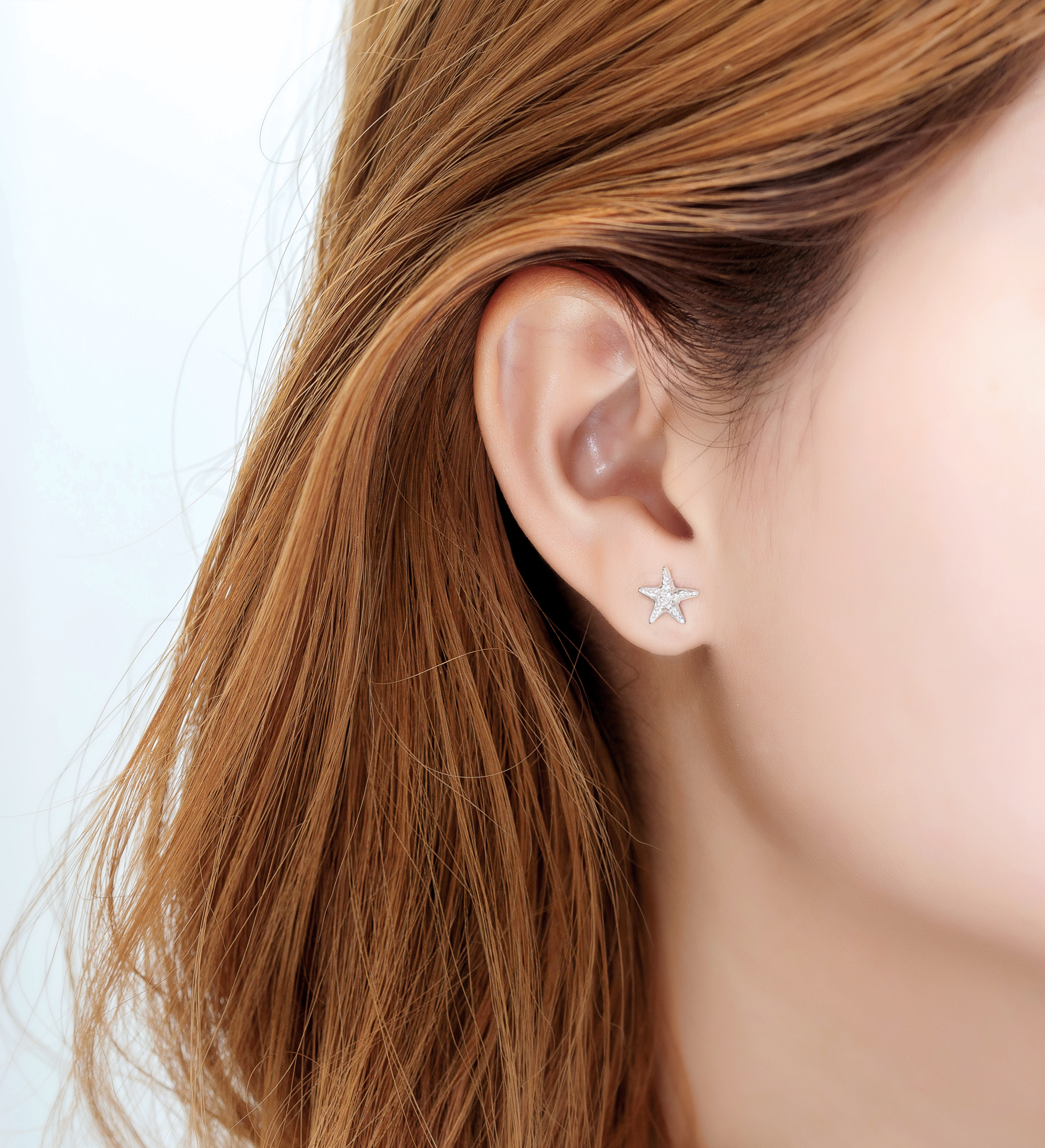 Wholesale 925 Sterling Silver Starfish Push-Back Earrings - SKU #1063-4974