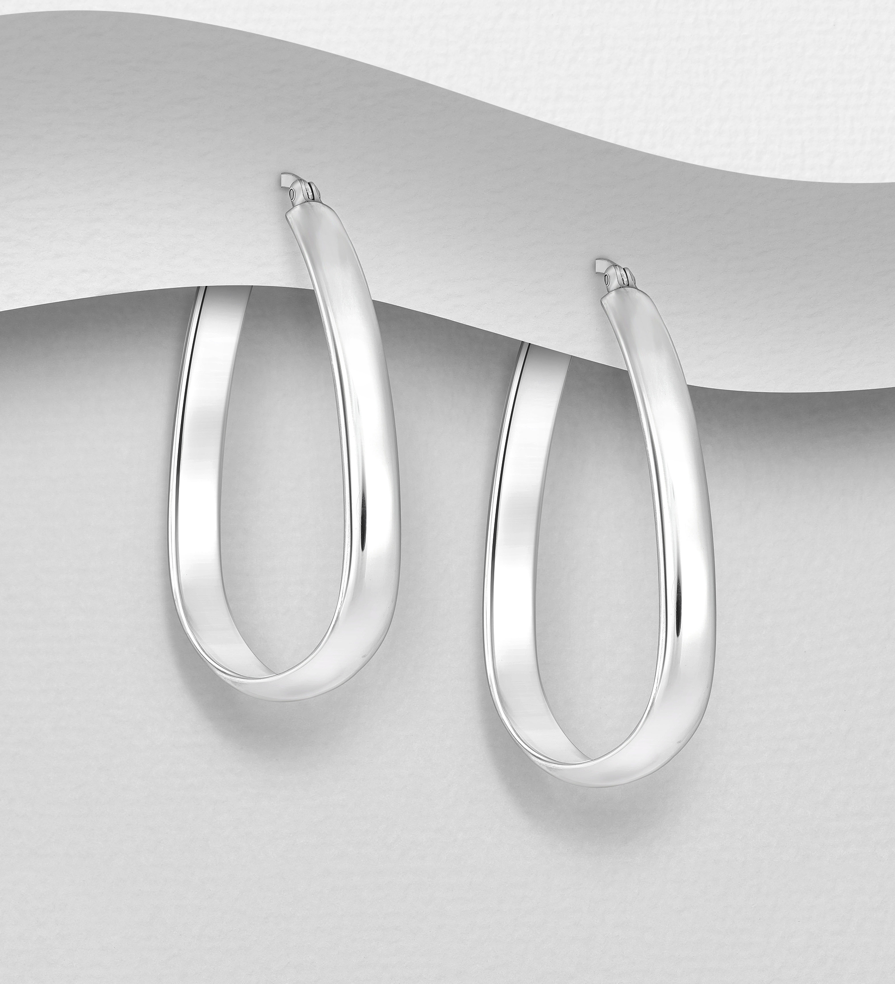 Wholesale 925 Sterling Silver Hinged-Back Hoop Earrings - SKU #706-39482