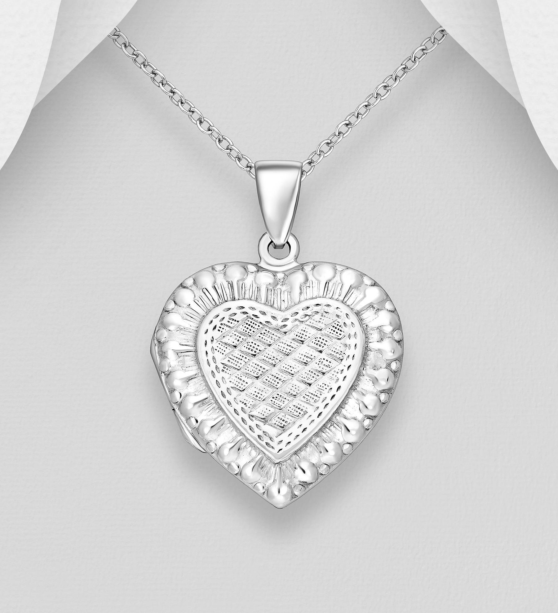 Wholesale 925 Sterling Silver Heart Locket Pendant - SKU #706-39581