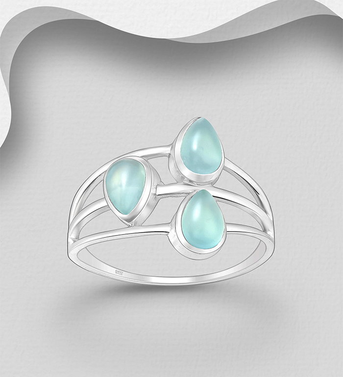 Wholesale 925 Sterling Silver Layered Ring, Decorated with Various Gemstones - SKU #883-9956
