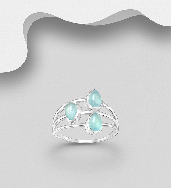 Wholesale 925 Sterling Silver Layered Ring, Decorated with Various Gemstones - SKU #883-9956