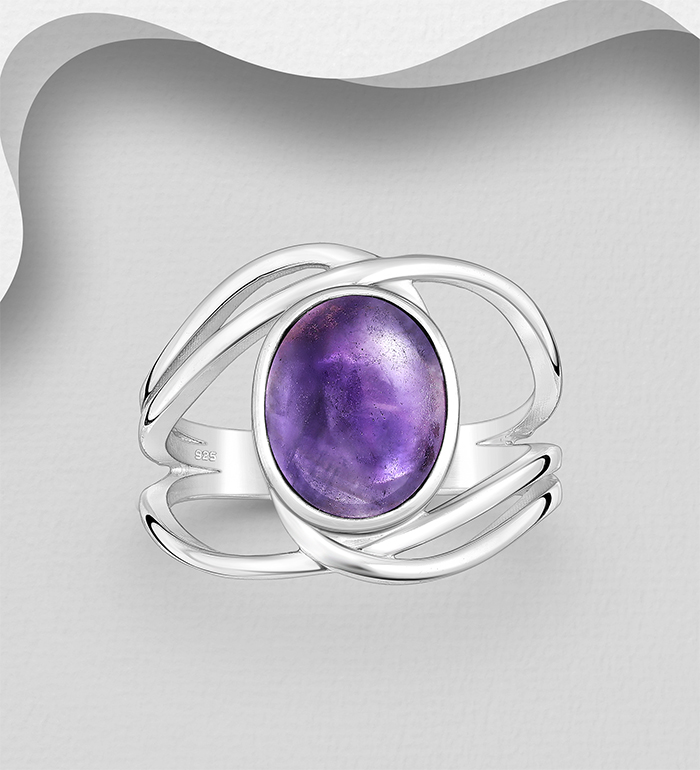 Wholesale 925 Sterling Silver Ring, Decorated with Various Gemstones - SKU #883-9961