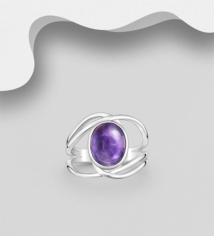 Wholesale 925 Sterling Silver Ring, Decorated with Various Gemstones - SKU #883-9961
