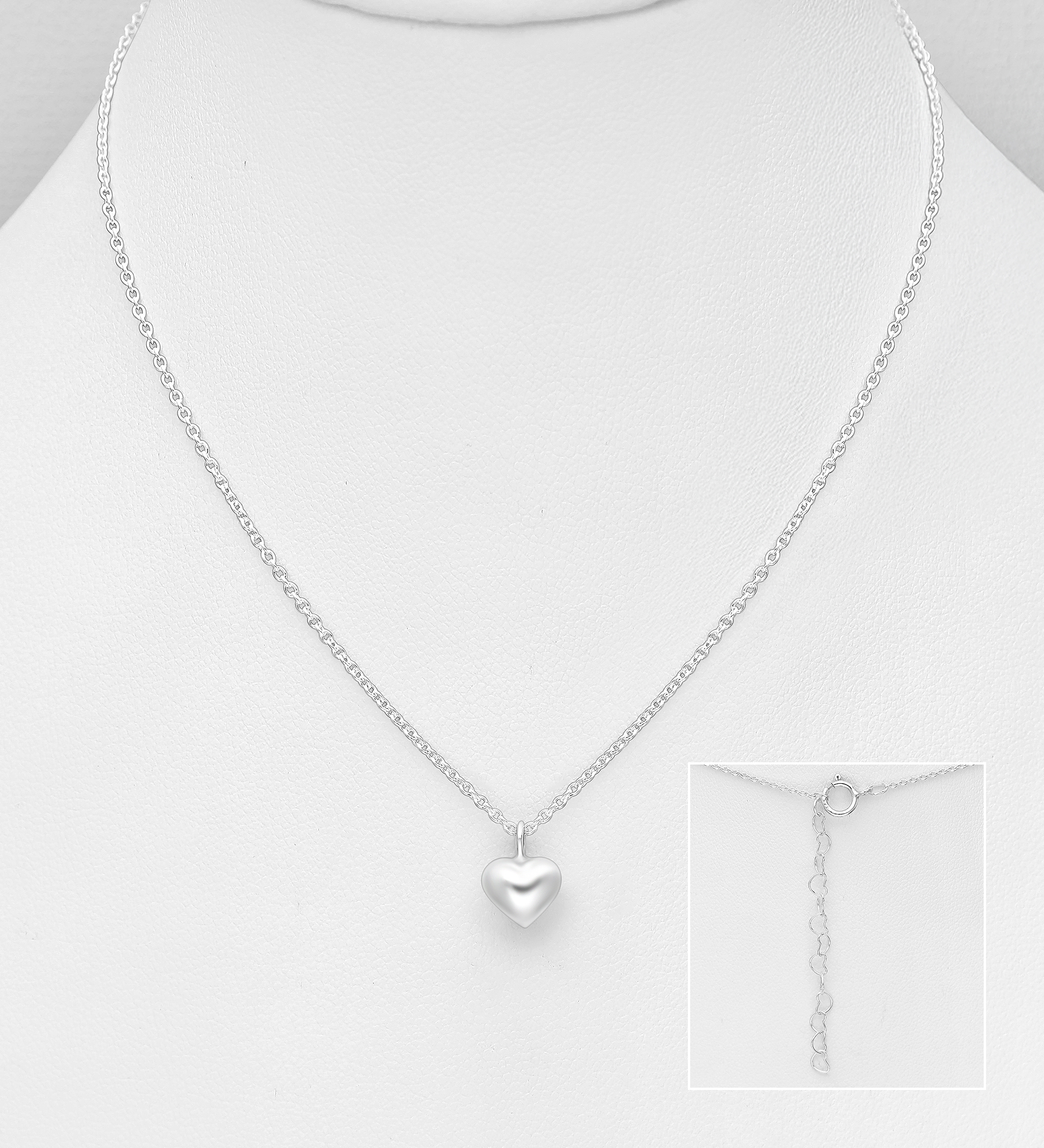 Wholesale 925 Sterling Silver Heart Necklace - SKU #706-39716
