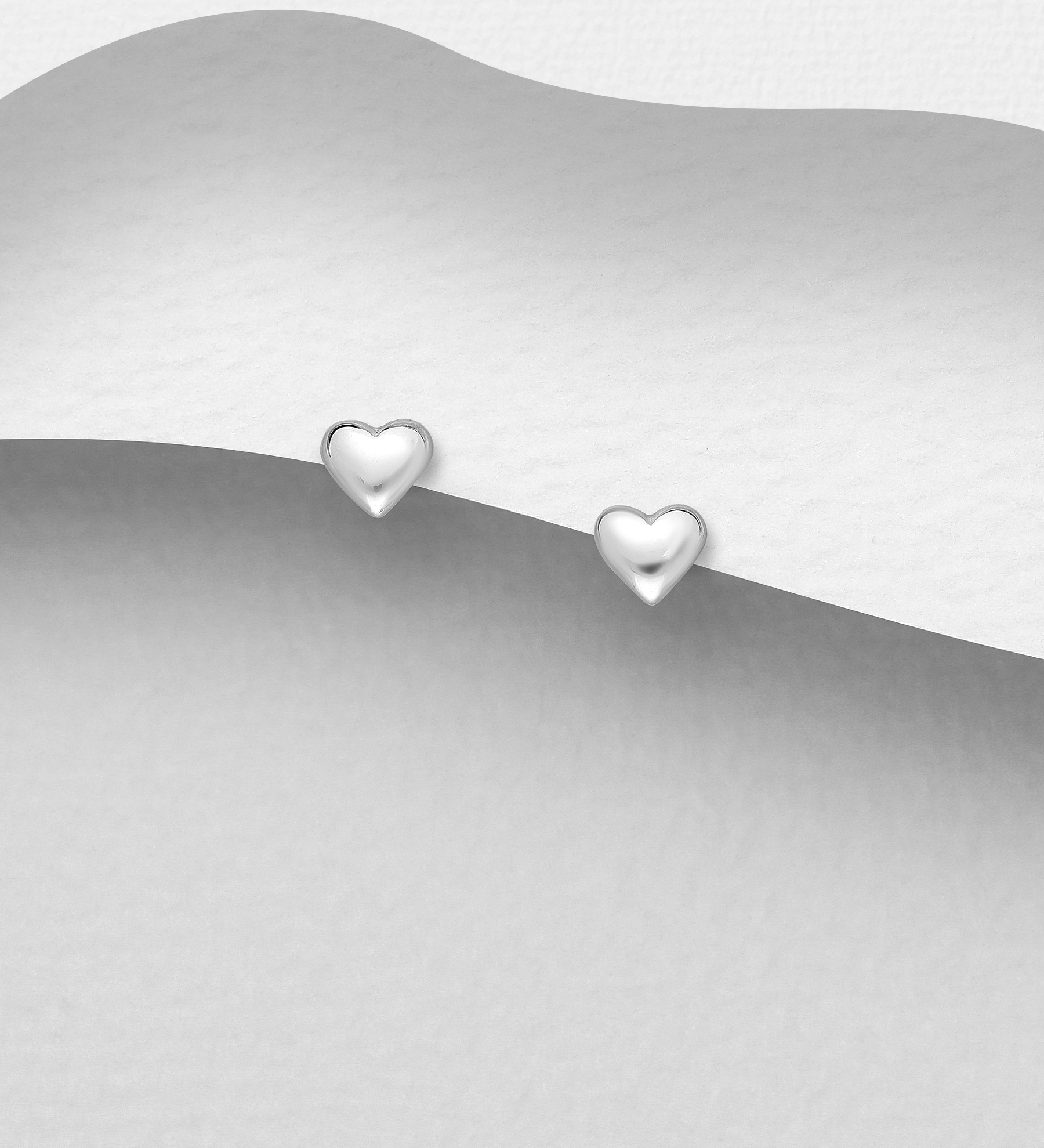 Wholesale 925 Sterling Silver Heart Push-Back Earrings - SKU #706-39749