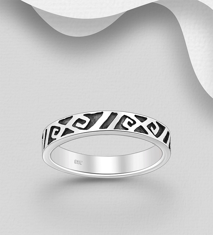 Wholesale 925 Sterling Silver Oxidized Ring - SKU #706-39767